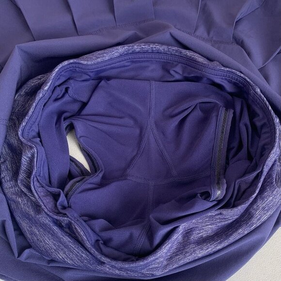 Lululemon Back Pleated Skort Womens 6 Purple Back Zip Pocket Running Pickleball - Picture 8 of 9